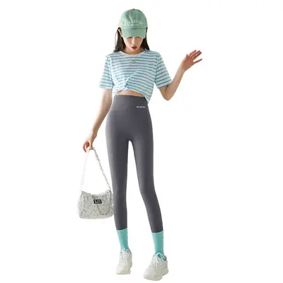 Women's Summer Thin Yoga Pants, Plus Size High-Waist Tummy Control Extra Long Leggings - 6