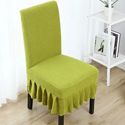 Thickened Corn Fleece Chair Slipcover Universal Elastic Full Cover Dining Chair Cover Hotel Home Ruffle Skirt Chair Cover Wholesale - 10