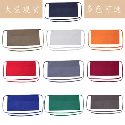 Cross-border Short Multi-Pocket Waterproof Oil-Resistant Half-Length Waist Apron for Waiters, Work Apron for Daily Shifts, Customizable