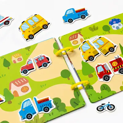 Quiet book with DIY stickers for early learning and logic development