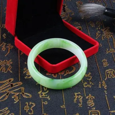 Authentisches Simultan-Tianshan grünes Schnee-Jade Blumen-Armband für Damen, chinesischer Stil, elegant und vielseitig. - 8