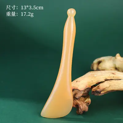 Imitations-Hornmeridian-Bürste Schabebrett speziell für Rücken, Nacken, Beine, Gesicht und Augen Sehnen-Akupunkturstab Harz Schönheits-Massagegerät - 8