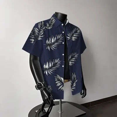 Hong Kong style vintage Hawaiian American short sleeve floral shirt men's summer casual trendy beach couple shirt - 9