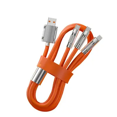 1'e 3 Hızlı Şarj Veri Kablosu Apple Android Huawei USB-C Süper Hızlı Şarj Kablosu 3 in 1 Fabrika - 6