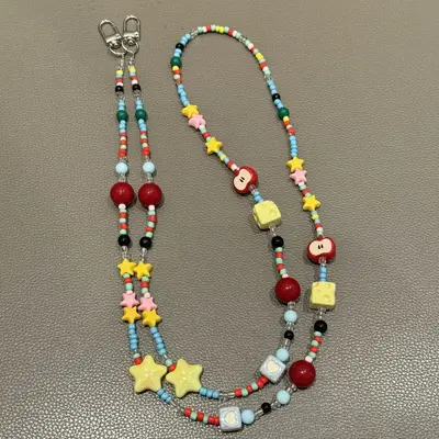 Dopamine Beaded Phone Chain with CCD Camera Lanyard