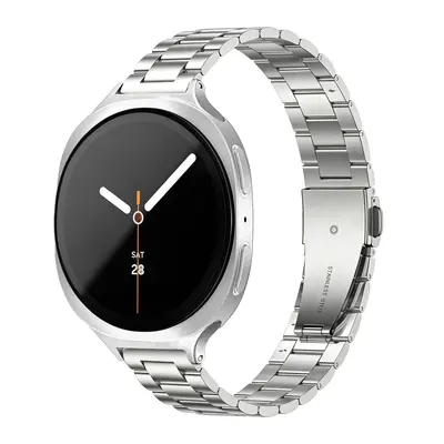 Metal Watch Band for Samsung Galaxy Watch 9 and Watch 8, Slim Three-Bead Stainless Steel