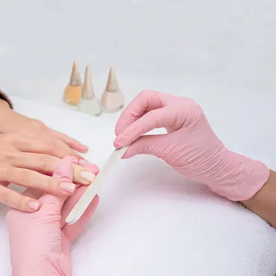 Pembe tek kullanımlık nitril eldiven, 100/50/20 adet, kalın