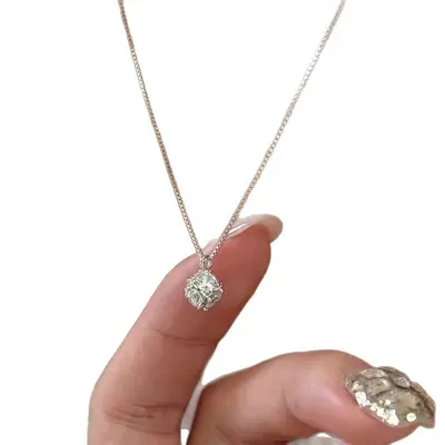 S925 Sterlingsilber Zirkonia-Halskette für Damen