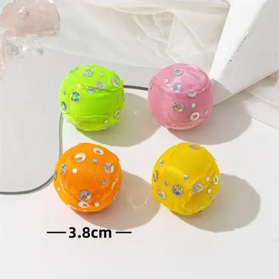 Colorful plastic bell ball mesh cut ball sound funny cat ball pet supplies self-pleasure chewing cat toy - 10