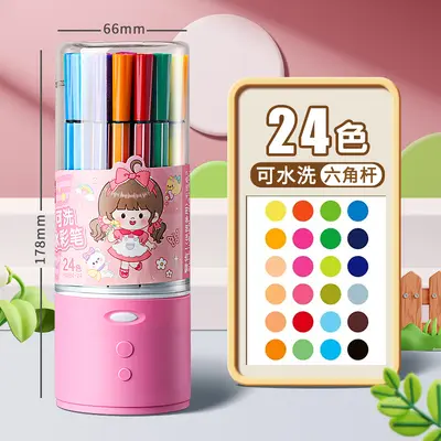 Deli HM654 suluboya kalem 12 renk yıkanabilir 36 çocuk sanat özel 24/48 fırça grafiti seti toptan - 10