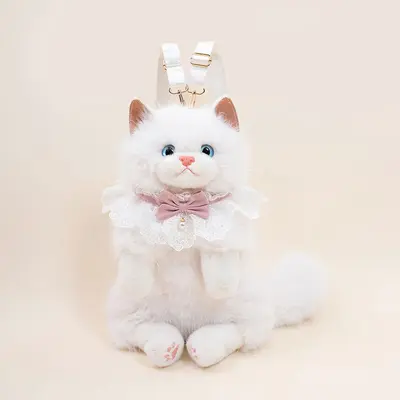 Realistic Plush Cat Backpack, Cute Soft Stuffed Toy Shoulder Bag - 7