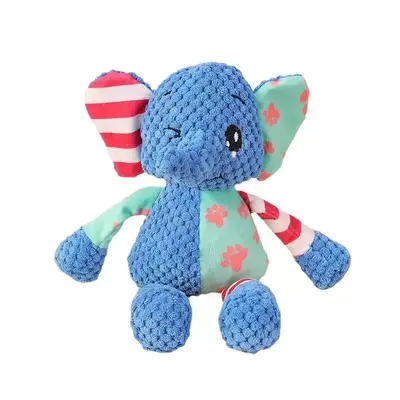 Plush Elephant Dog Toy, Durable Chew and Teeth Cleaning Toy - 5