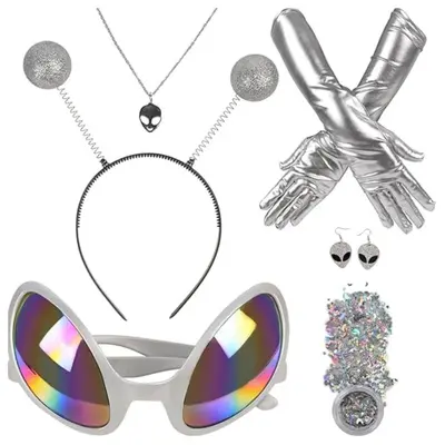 Halloween Alien Antenna Headband, Glasses and Gloves Cosplay Party Set - 10