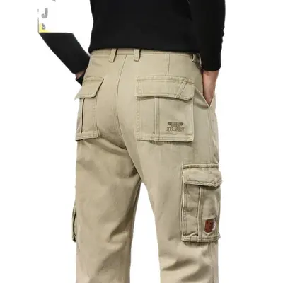 Erkek iş pantolonu, bol düz paça, çok cepli, outdoor uzun pantolon, model 7093