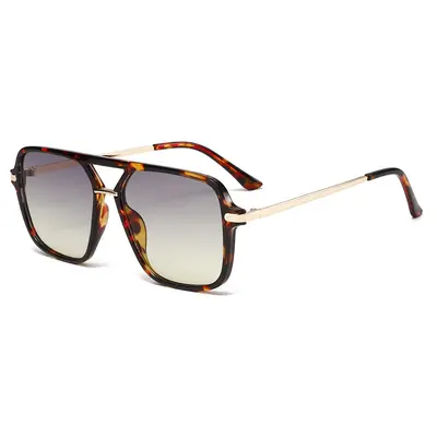 3583 Double Bridge Plastic Metal Classic Sunglasses UV400 - 12