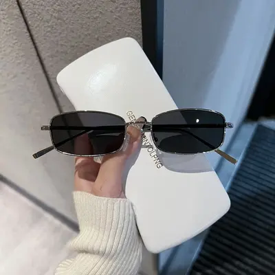Retro Small Square Frame Sunglasses, Unisex, Polarized, for Driving - 8