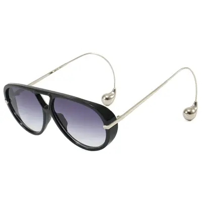 Men's Metal Aviator Sunglasses, Double Bridge, Large Frame - 8