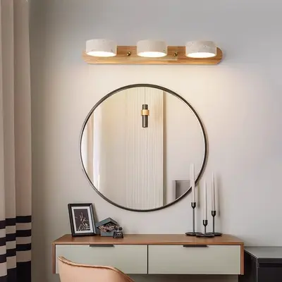 Fransız vintage tarzı sarı mermer desenli LED duvar lambası, koridor ve makyaj masası için