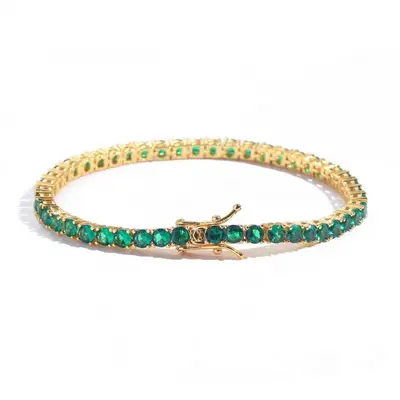 Tennisarmband mit weißem Zirkonia, Silberschmuck, hochglänzend, Premium-Feeling