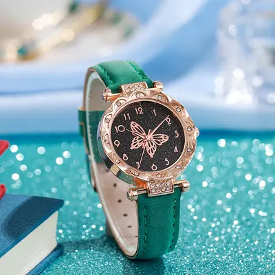 Cross-border new fashion watch women's fashion simple butterfly quartz belt electronic watch wholesale direct sales - 2