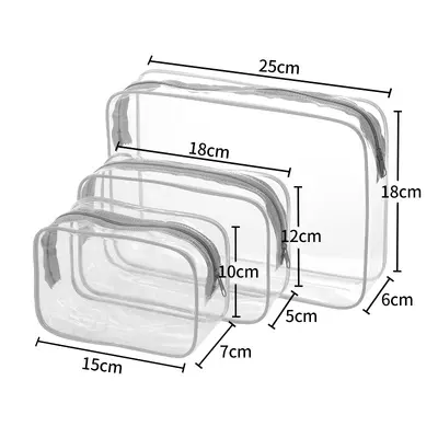 PVC Transparente Kosmetiktasche Großvolumen Reise tragbar Outdoor transparente Toilettentasche Kosmetiktasche Lagerbestand Großhandel - 9