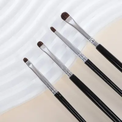 4-Piece Horsehair Makeup Brush Set, Eyeshadow and Highlighter Brushes