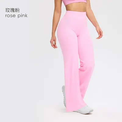 Damen-Yogahose, lang, hohe Taille, gerades Bein, locker geschnitten - 8