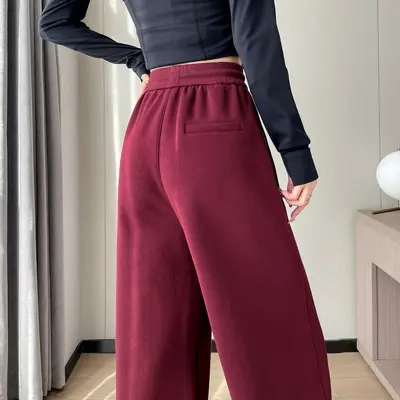 实拍2026秋季新款高腰窄版香蕉裤阔腿裤休闲裤卫裤运动裤女
