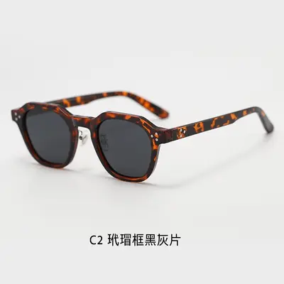 Retro TR90 Polygon Polarized Punk Sunglasses for Men and Women - 7