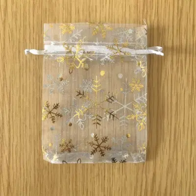 Christmas Snowflake Drawstring Organza Candy Bags - 9
