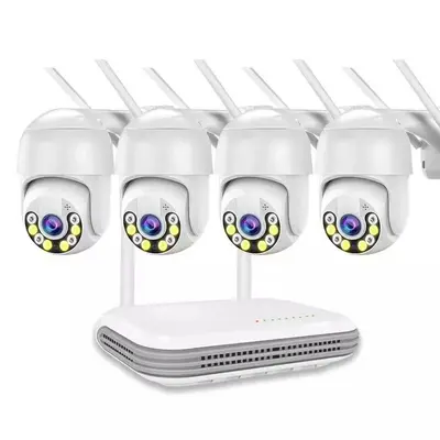 4 kanal kablosuz NVR WiFi kiti, 4M PTZ dome kamera - 5