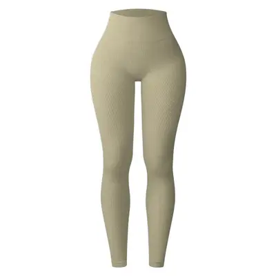 Hohe Bund Yogahose in Lila, Rippstrick, enge Passform mit Po-Lift-Effekt - 9