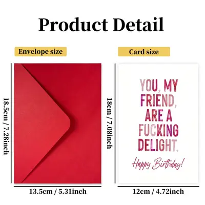 AliExpress Amazon Best-Selling Minimalist Text Birthday Greeting Card with Envelope Set, Friends Birthday Ceremony Sense Birthday Card