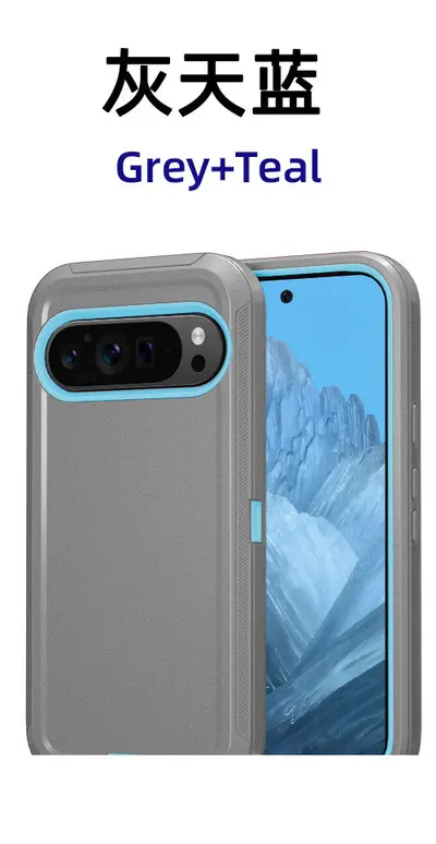 Google Pixel 10 Pro XL Uyumlu Üçlü Koruma Düz Renk Telefon Kılıfı - 10