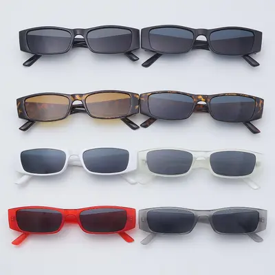 Retro Small Square Frame Sunglasses with UV Protection - 5