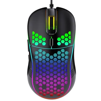 Kablosuz şarj özelliğine sahip, RGB aydınlatmalı, hafif oyuncu dizüstü bilgisayar aksesuarı olan oyuklu mouse. - 6