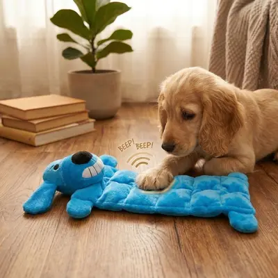 Squeaky Plush Dog Toy for Teeth Cleaning and Boredom Relief - 3