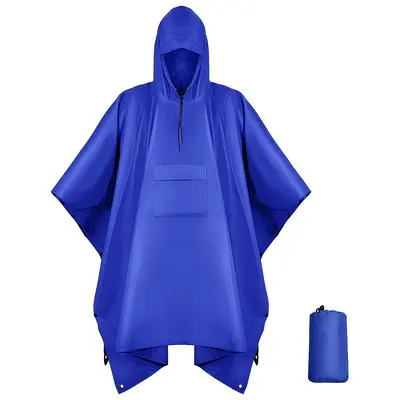 Cape raincoat sunshade multifunctional 3-in-1 ground mat backpack mountaineering outdoor camouflage tactical hooded cape poncho - 10