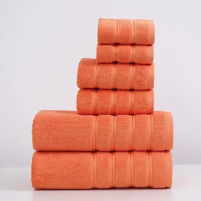 Cotton towel set 3-piece, thick, absorbent, soft - 8