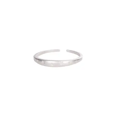 S925 Sterlingsilber Fünfzackstern Ring, mattiert, elegant