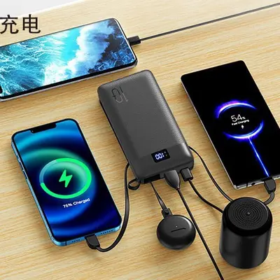 Cross-border Built-in Cable AC Plug Power Bank Super Fast Charging Mobile Power 10000mAh Gift Custom Logo