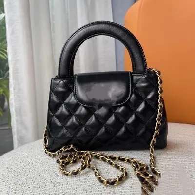 Genuine Leather Women's Shoulder Bag Multifunctional Large Kelly Bag - 2