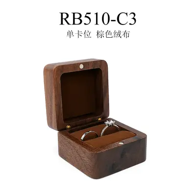 Wooden jewelry box small portable travel ring earring necklace mini jewelry storage box - 9