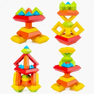 Educational Stacking Pyramid Diamond Blocks for Children - 2
