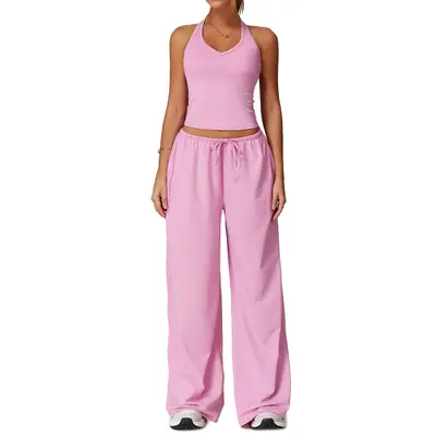 Women's Yoga Set, Quick-Dry Open-Back Tank and Leggings, Model 3058 - 6