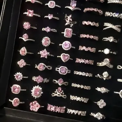 925 gümüş zirkon yüzük, ayarlanabilir, Korece tarzı - 2