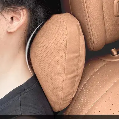 Autokopfstütze, Autohalsrolle, Wildleder-Kopfstütze mit Loch, Nacken- und Halswirbelsäulenkissen, universelle ganzjährige Kopfstütze und Lendenwirbelstütze
