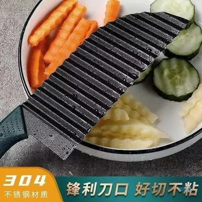304 Langyatutu Patates Bıçağı Çok Fonksiyonlu Ticari Dalga Bıçağı Ev Dalgalı Bıçağı Sebze Kesme Aracı Langya Patates Bıçak Takımı