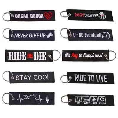 Motorcycle Keychain, Jewelry Style Men's Gift, Embroidered - 2