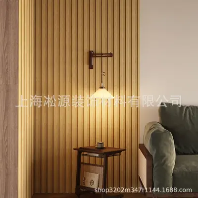 Self-Adhesive Wall Sticker with Wood Grain Grille Design, Moisture-Proof for Bedroom and L